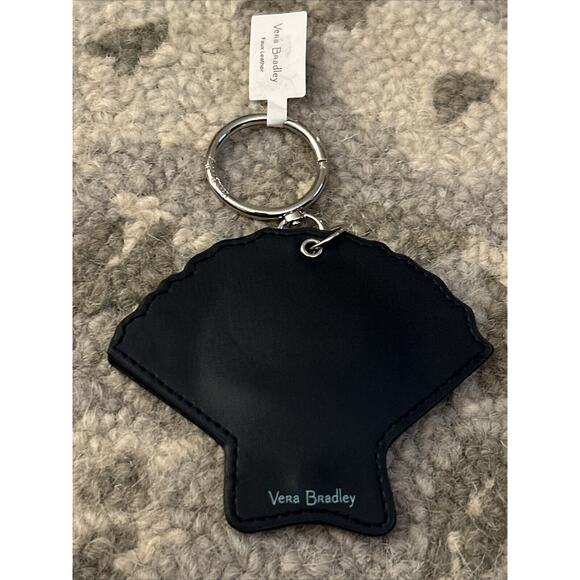 NWT Vera Bradley SEA SHELL Shore Enough Mirror Key Ring Bag Charm MSRP $39 - Picture 2 of 6